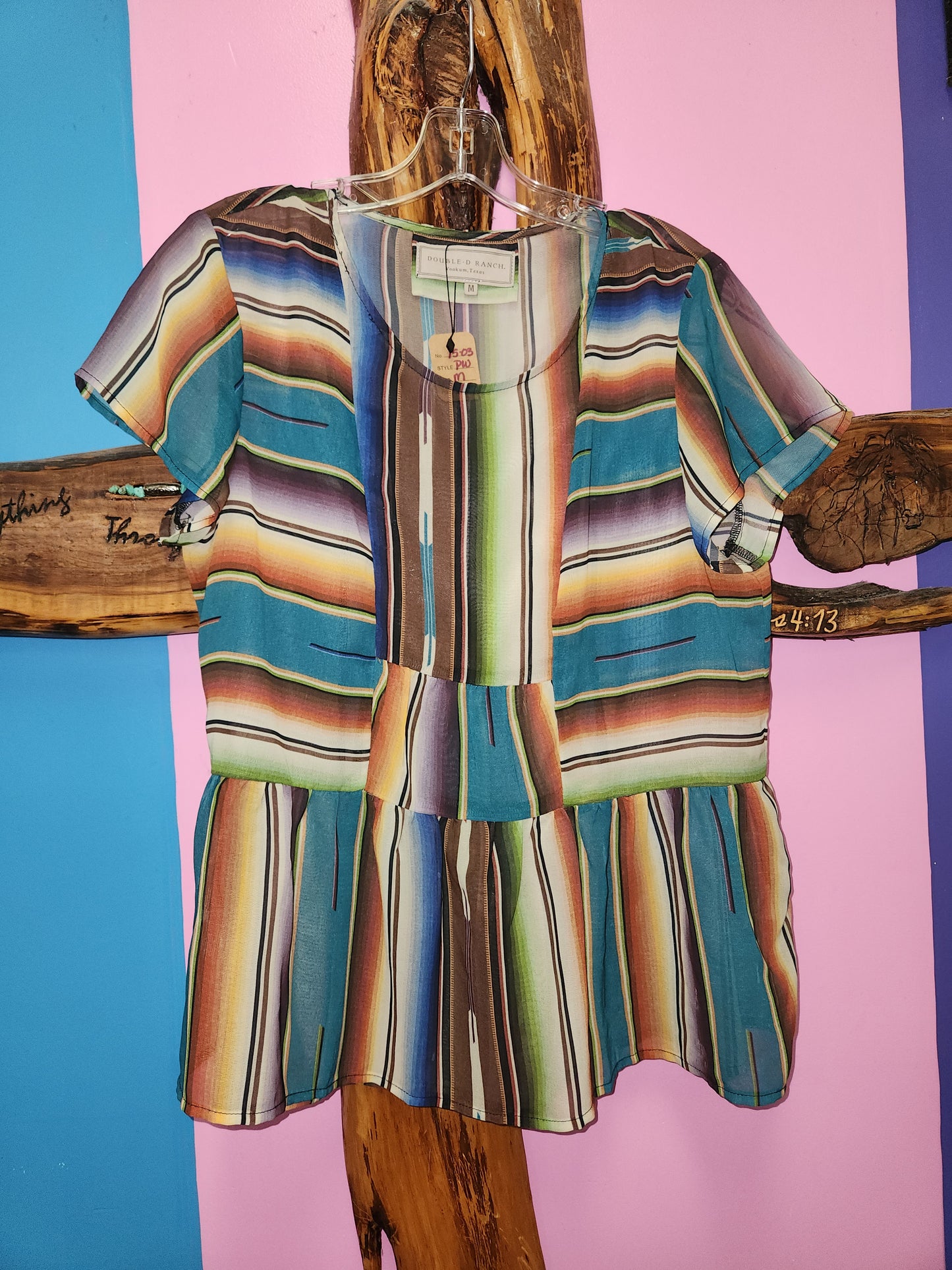 Double D Ranch Serape Sheer Top Medium
